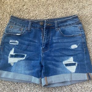 Distressed Jean shorts